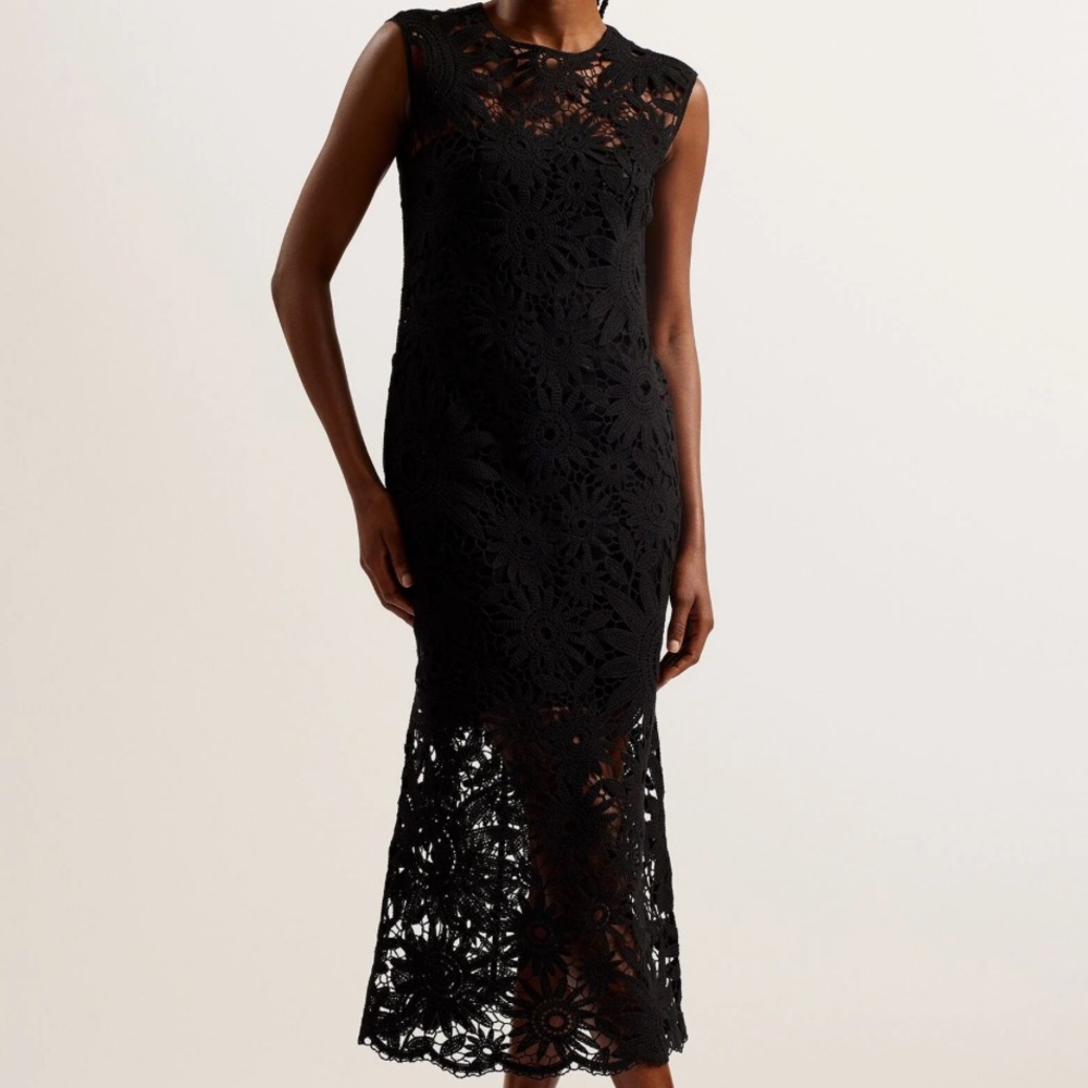 Ted Baker Blqck Corha Midi Dress Size 1